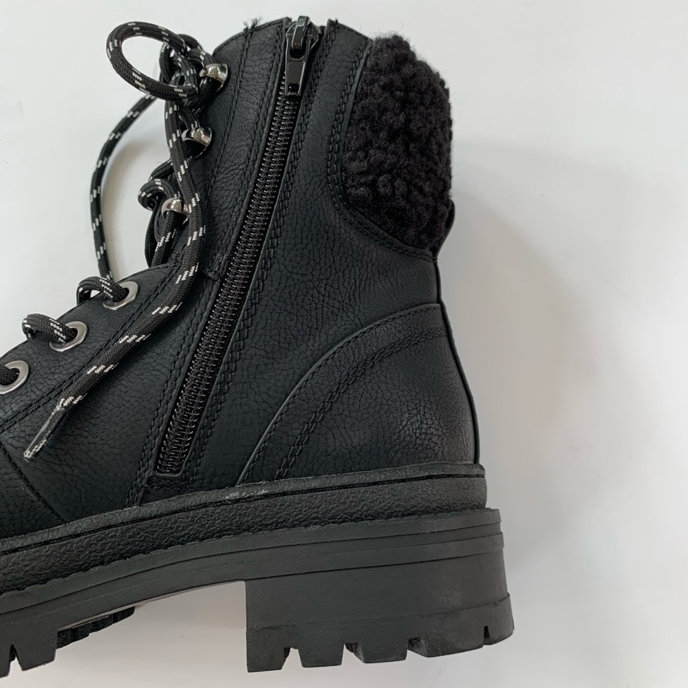 Steve Madden Keystone Faux Fur Leather Combat Boot - Picture 15 of 16